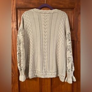 Beautiful detailed sweater, light gray colors size L